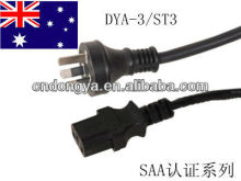 SAA 3 pin power cord C13 female plug