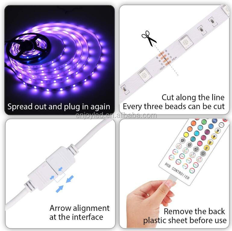 Smart Home SMD5050 12V RGB Music Timing Flex LED Strips Light 5M/10M/15M/20M