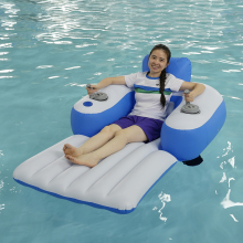 Custom Splash Runner Motorized Luxury Pool Lounger Inflatable Lounger Float with Motorized Runner Tube