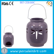 Attractive Purple Dragonfly Ceramic Garden Lamp
