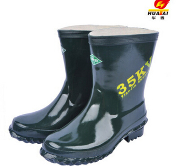 Black insulating shoese huatai insulating shoese 25KV/35LV safety dielectric boots