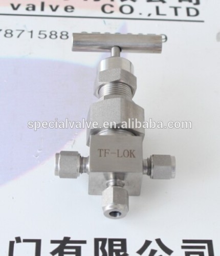 stainless steel tee tube end needle Valve