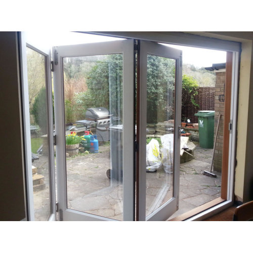 China Accordion Aluminum Folding Double Glass Doors Factory