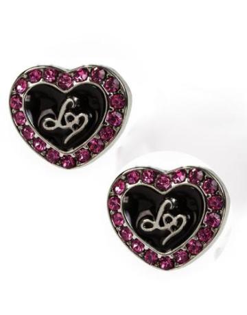 Large love heart stud earrings