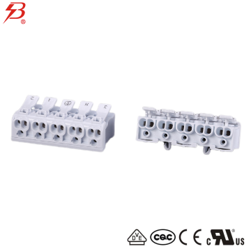 5 poles fast connection push wire quick connector