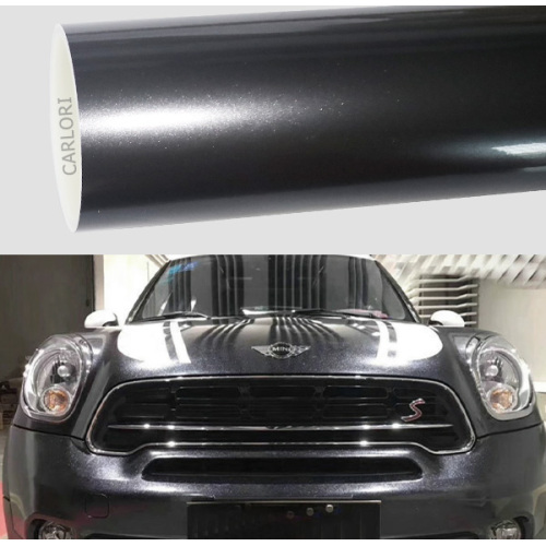 metallic gloss dark grey car wrap vinyl
