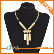 18Kgp Gold Necklace Fine Chain Jewelry Cylinder Pendant Necklace