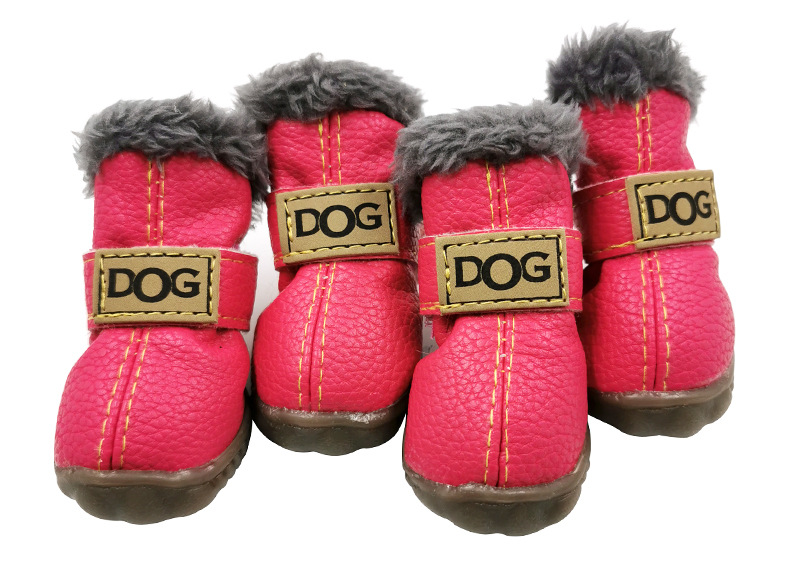 PU Leather Nonslip Pet Booties Winter Snow Dog Shoes Wholesale for Teacup Chihuahua Yorkie