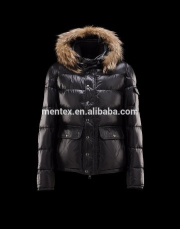 men artificial down jacket with fake fur