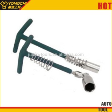 T spark plug wrench with spring in length 230mm and socket 16mm&21mm