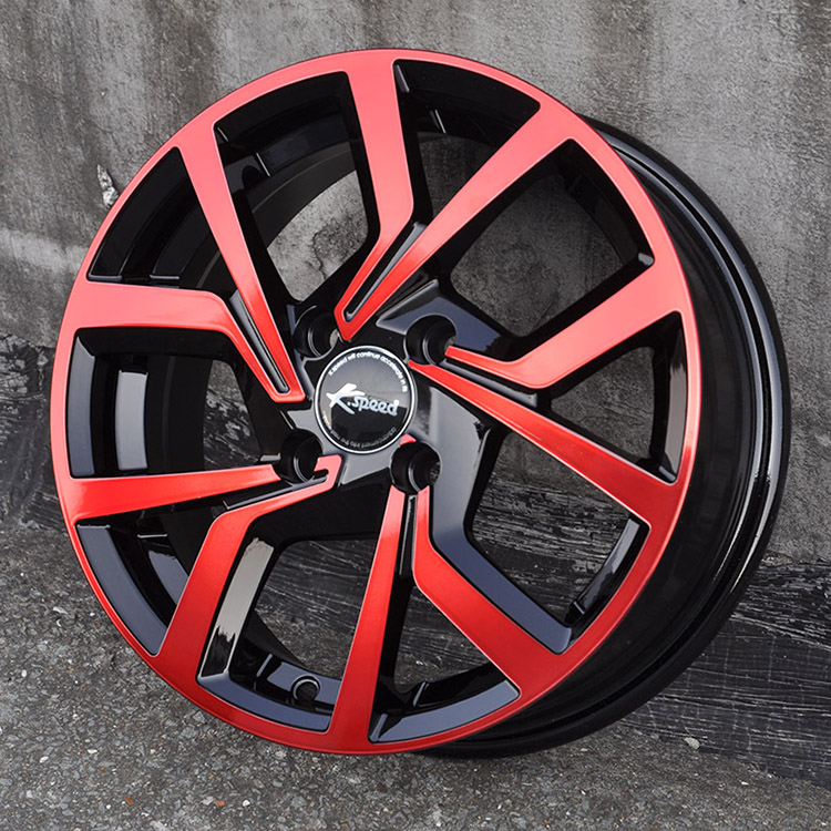 Wholesale popular promotions cheap red 14 inch alloy wheel rims with 4 holes