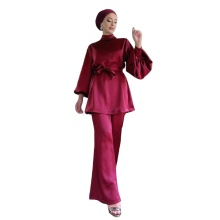 Middle East Arab Solid Color Two-Piece Islamic Dress Set