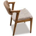 Outdoor Wood Solid Rattan Patio Dining Chair