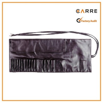 empty leather roll bag for 18pcs makeup brush set