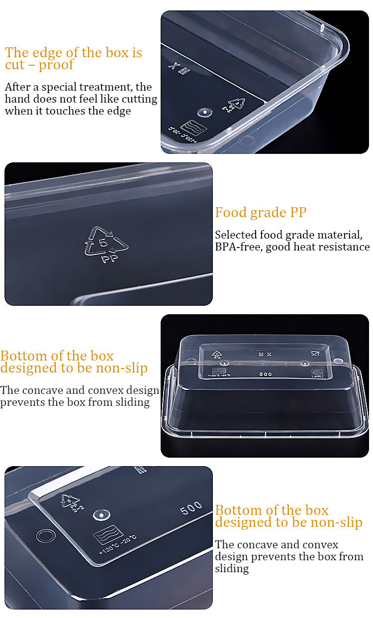 Microwavetake Away Aliments jetables Conteneur en plastique