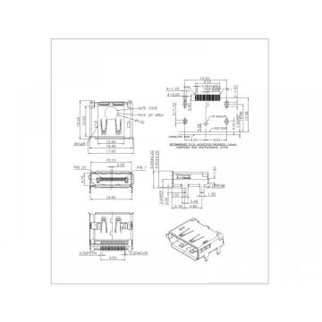 DISPLAY PORT SMT WITH EDGE CURL,WITHOUT PLASTAC BASIC