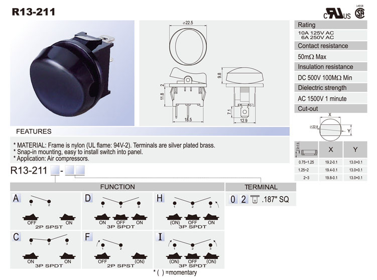 Waterproof Rocker Switch