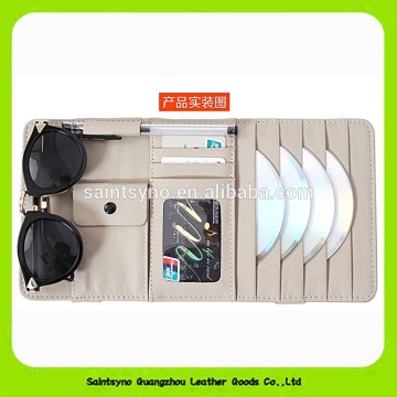 NEW design CD case with sunglass clip leather CD holder 1500