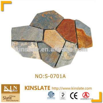Kinslate nice designed rusty slate irregular garden stone flooring mat