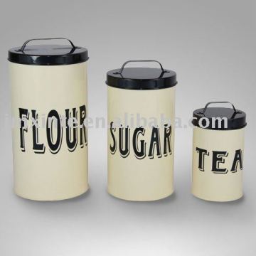 sets 3 metal round storge bin