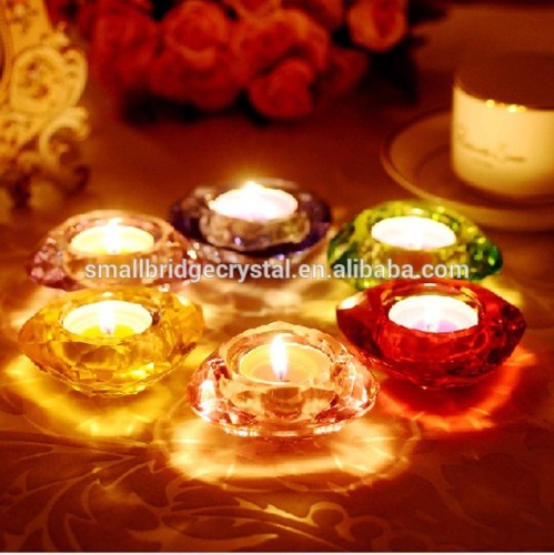 Wholesale Candlestick Wedding Gifts Colorful Crystal Candle Holder