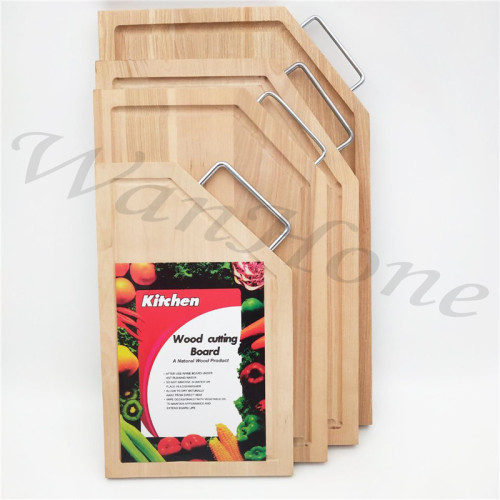 Wooden Cutting Board With  Stainless Steel Handle