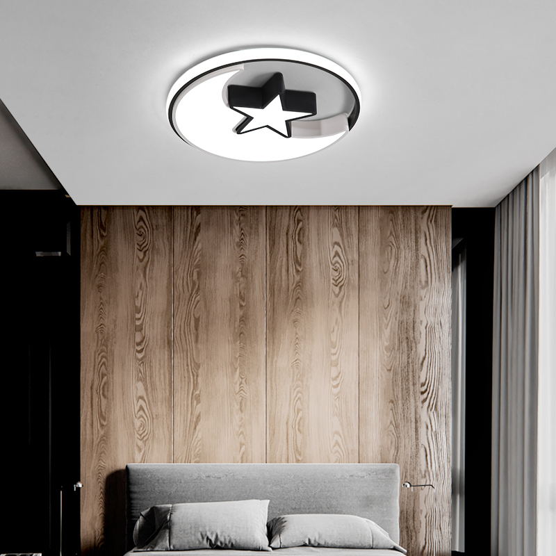 Nordic style aluminum acrylic material led moon star shape ceiling lamp