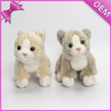 Cute brown plush small mini plush cat animal cat plush dolls