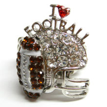 Wholesale Sports Jewelry I Love Football Rhinestone Stretch Ring