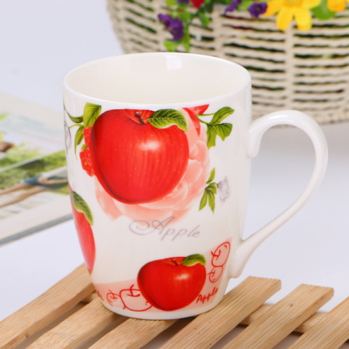 Custom drum type flower fruit ceramic mug