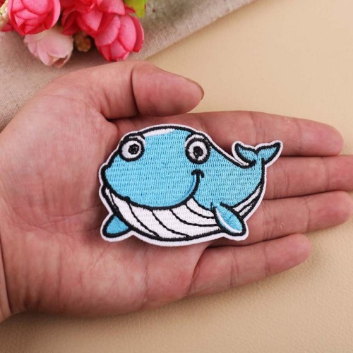 魚カメ漫画海の動物刺繍パッチ