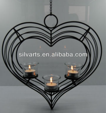 heart shape metal candle holder