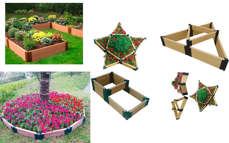 Easy Install DIY Flower Box Waterproof Planter Vegetables Flower Bed Garden Decoration WPC Composite Wood Plastic Flower Pots