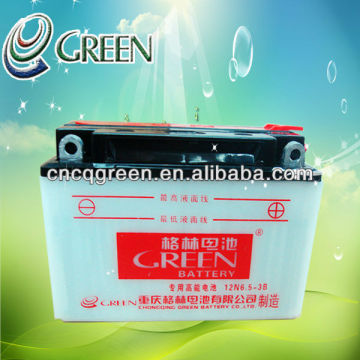 China Green indian motorcycle accessories of battery,12v 6.5ah indian motorcycle accessories,12v battery(12N6.5-3B)