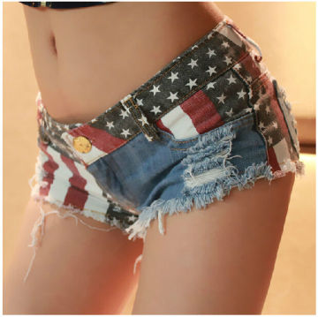 European Hot Sales Young Ladies Sexy Short Jeans Night Club Jeans pant