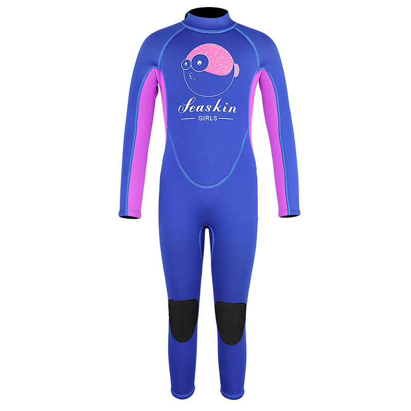 Seaskin 3/2mm Neoprene Back Zipper Wetsuit untuk Anak -anak