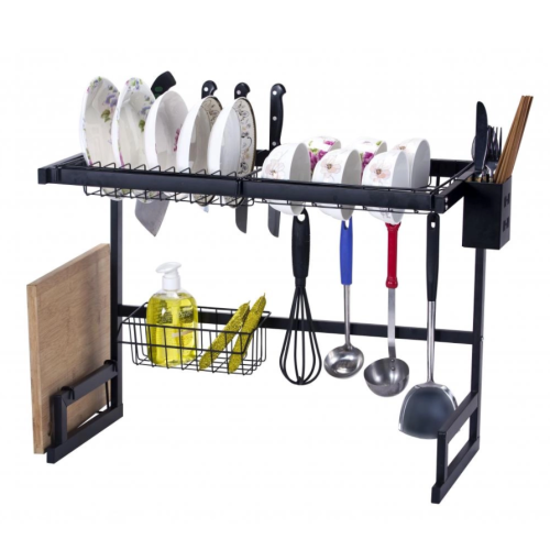 Standing stainless steel tableware drain rack