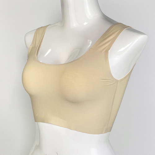 Einfarbiges, hautfarbenes Damen-Tanktop mit Nähten