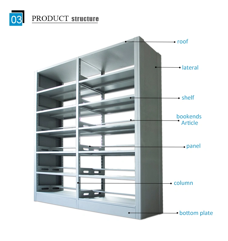 Library Furniture Steel Book Shelf / Metal School Bookshelf