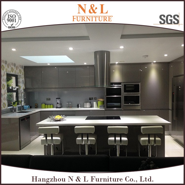 Custom made 2021 poppular modern kitchen American standard grey color kitchen cabinets restaurant equipment kitchen