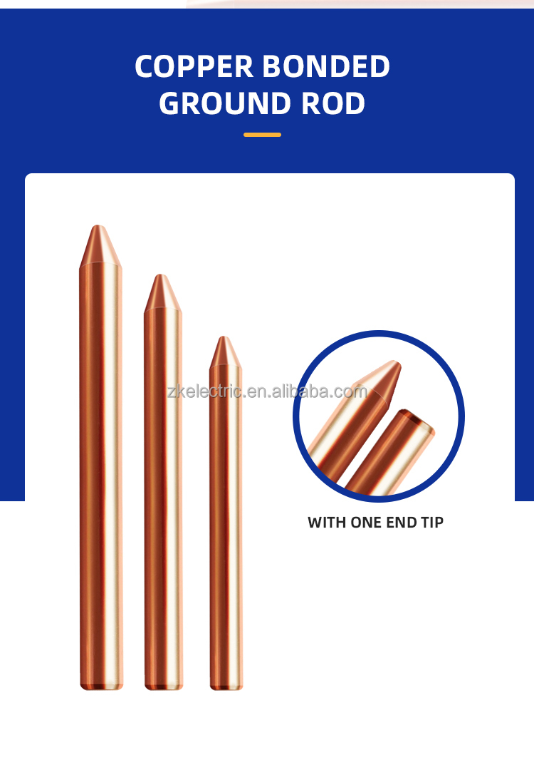 1/6 Free Sample 5/8-Inch by 8-Feet Copper Bonded Earth rod,Ground Rods For Electrical Industries