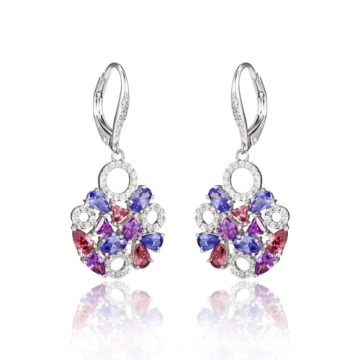 Fashion round cubic zirconia stud earrings