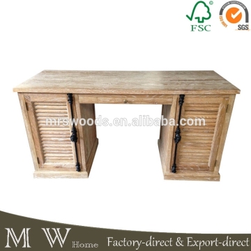 french style oak wooden writing desk, writing desk with shutter door, french writing desk