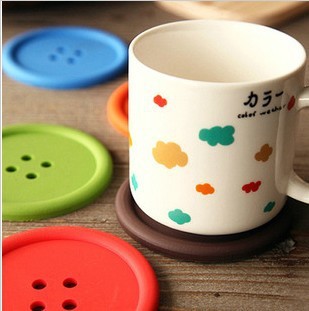 promotion gift colorful fastener shape pvc cup coaster