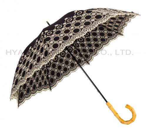 Embroidered Wedding Parasol Women's Straight Umbrella