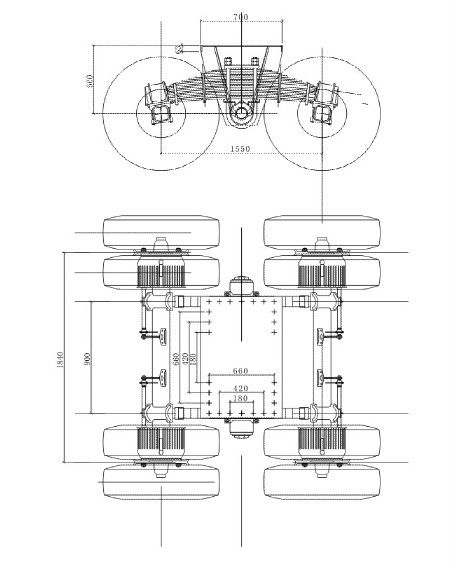 24T Bogie Suspension With 12T Germany Type Axle