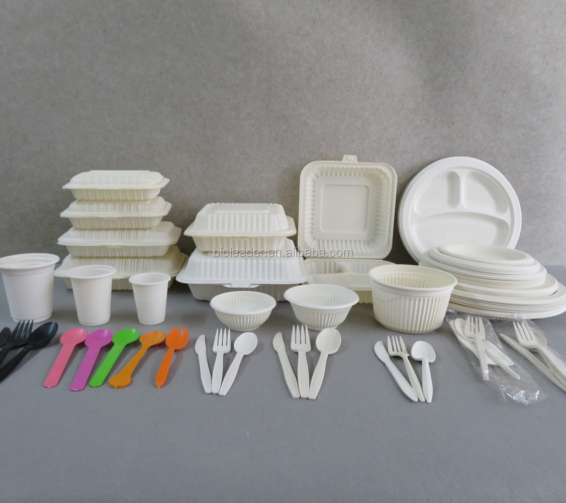 6 7 8 9 10 inch Wholesale Biodegradable Disposable Cornstarch Plastic Round Plates