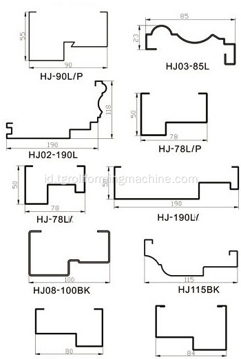 Kusen pintu logam roll membentuk mesin
