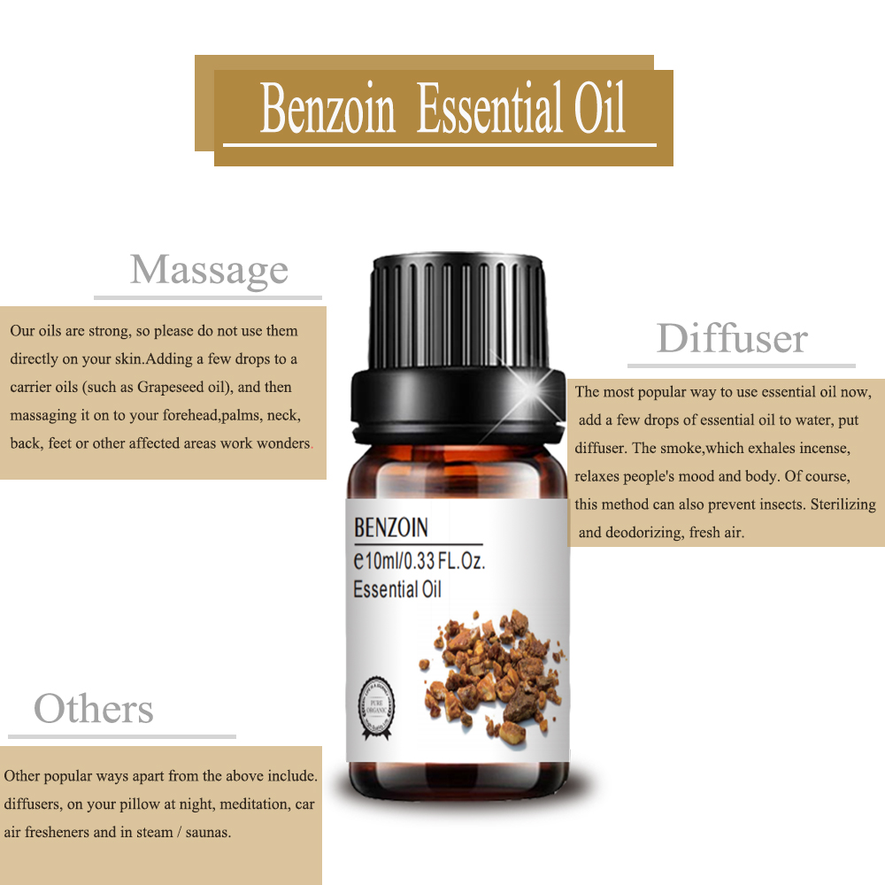 top quality therapeutic grade 100% pure 10ml benzoin oil