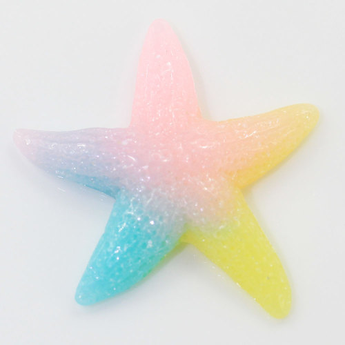 Mini Licht Farbverlauf Sea Star Shaped Harz Cabochon Flatback Perlen Schleim für Kinder DIY Spielzeug Handgemachte Telefon Shell Decor